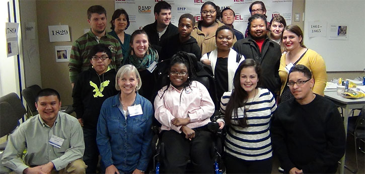 The 2013 cohort of the IEL-led NCWD/Youth YouthACT Team pose for a photo at orientation.