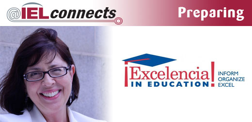 Headshot: Sarita Brown next to the Excelencia in Education logo