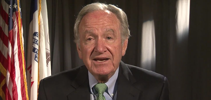 Screen capture of Senator Tom Harkin celebrating the 26th anniversary of the Americans with Disabilities Act