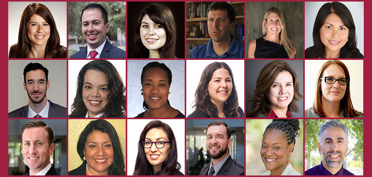 A 6x3 grid of headshots of the inaugural class of California's Education Policy Fellowship Program