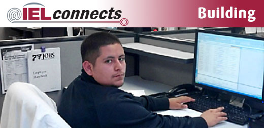 @IELconnects - Building - A Right Turn participant uses a computer at part of his IT apprenticeship.