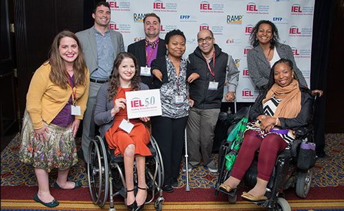 Group of event attendees at a celebration for IEL's 50th anniversary