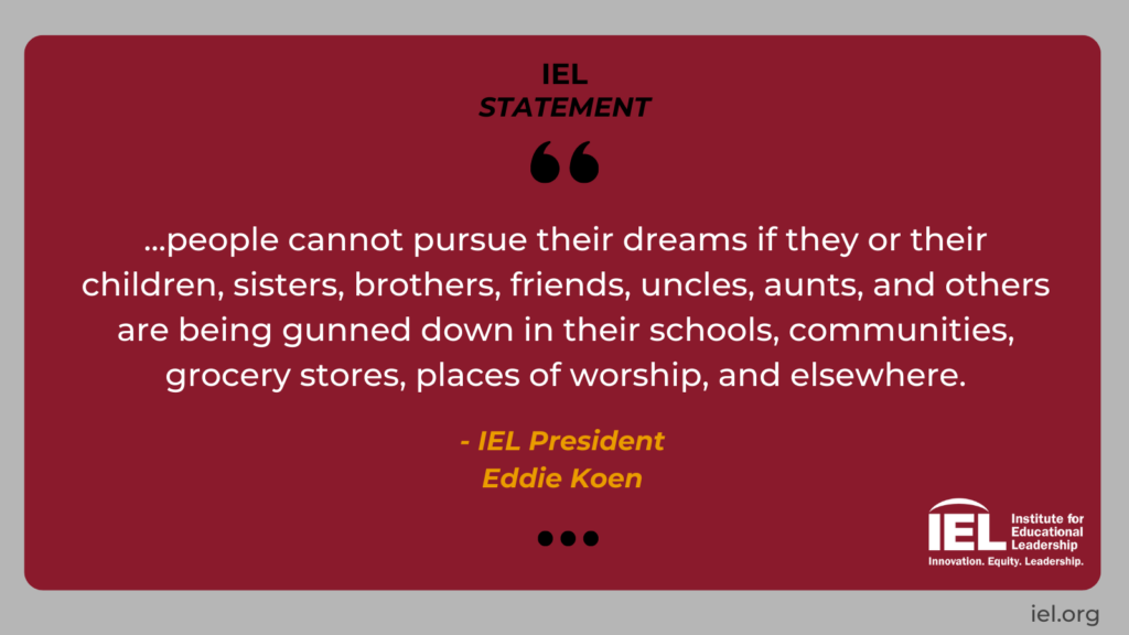 ...people cannot pursue their dreams if they or their children, sisters, brothers, friends, uncles, aunts, and others are being gunned down in their schools, communities, grocery stores, places of worship, and elsewhere.